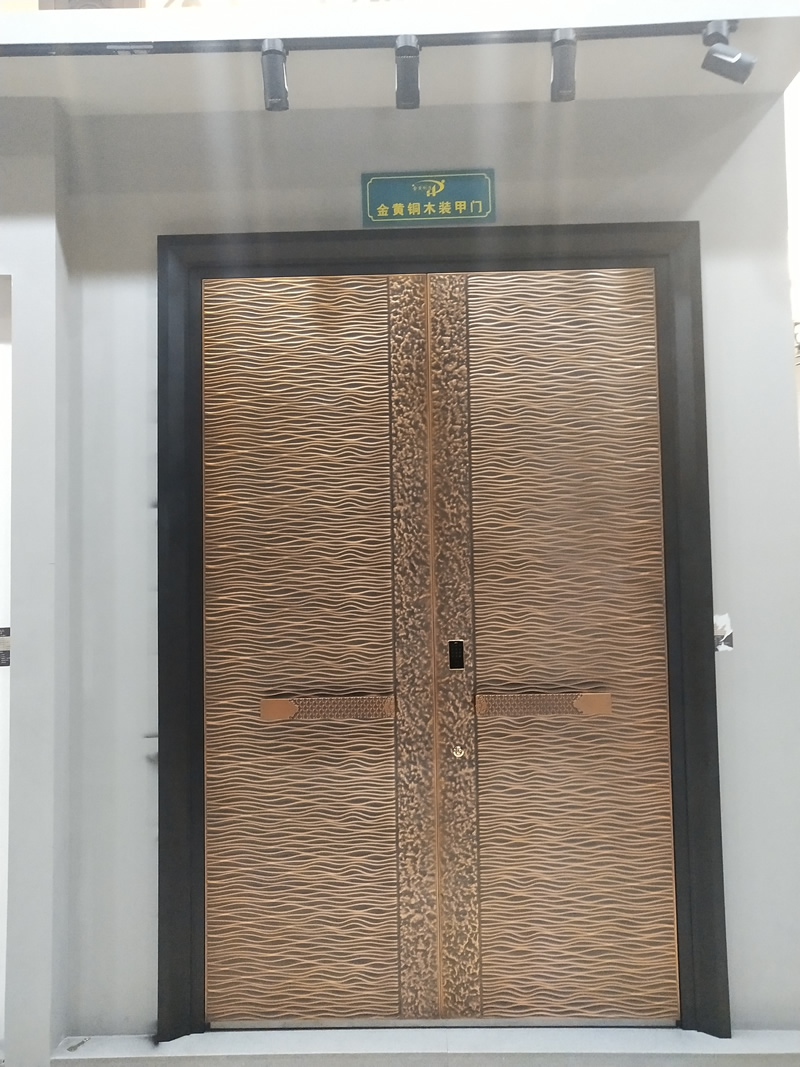 金黄铜木装甲门